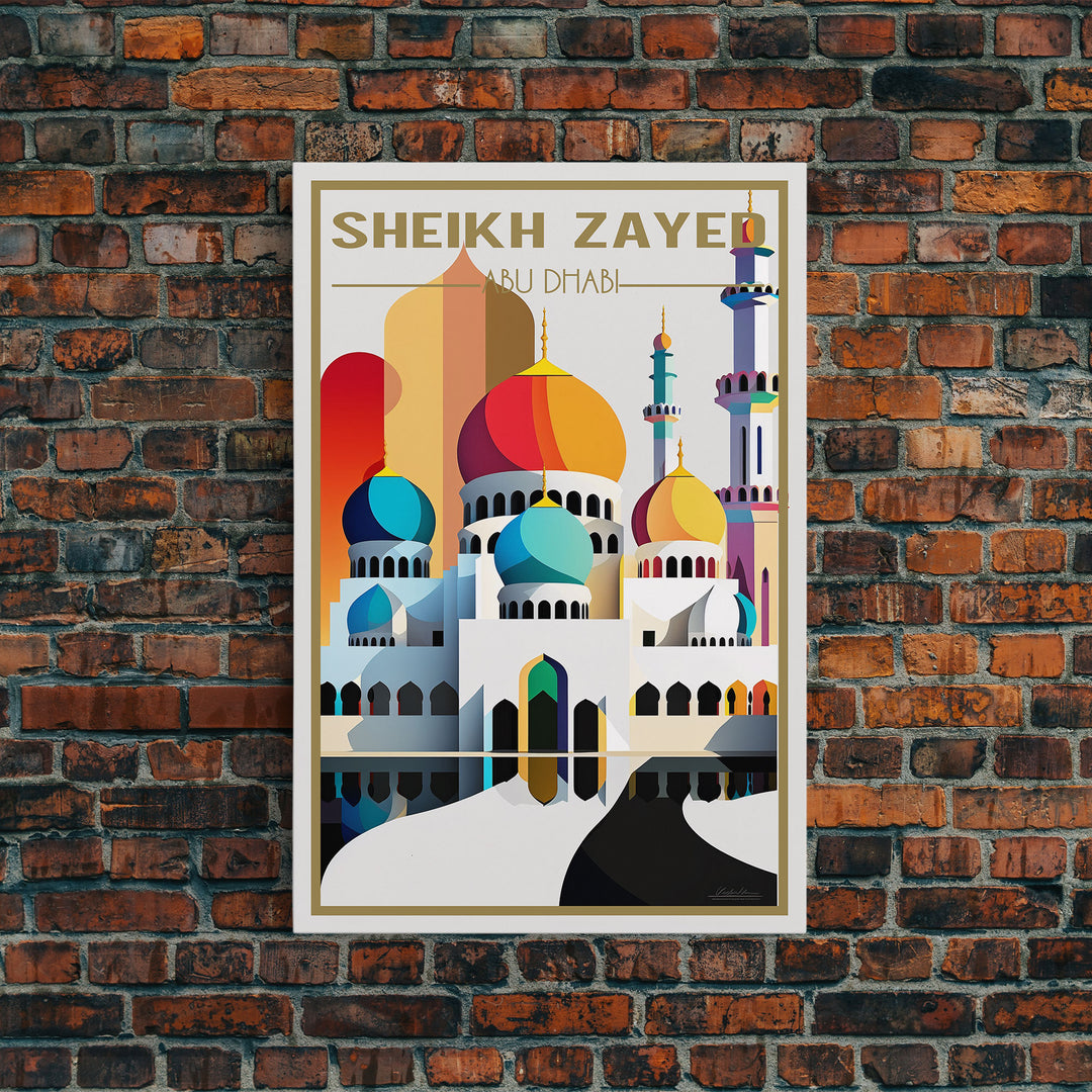 Abu Dhabi Wall Art, Sheikh Zayed Mosque, United Arab Emirates Poster, Travel Wall Print, Travel Poster, Travel Wall Art, Canvas Wall Print