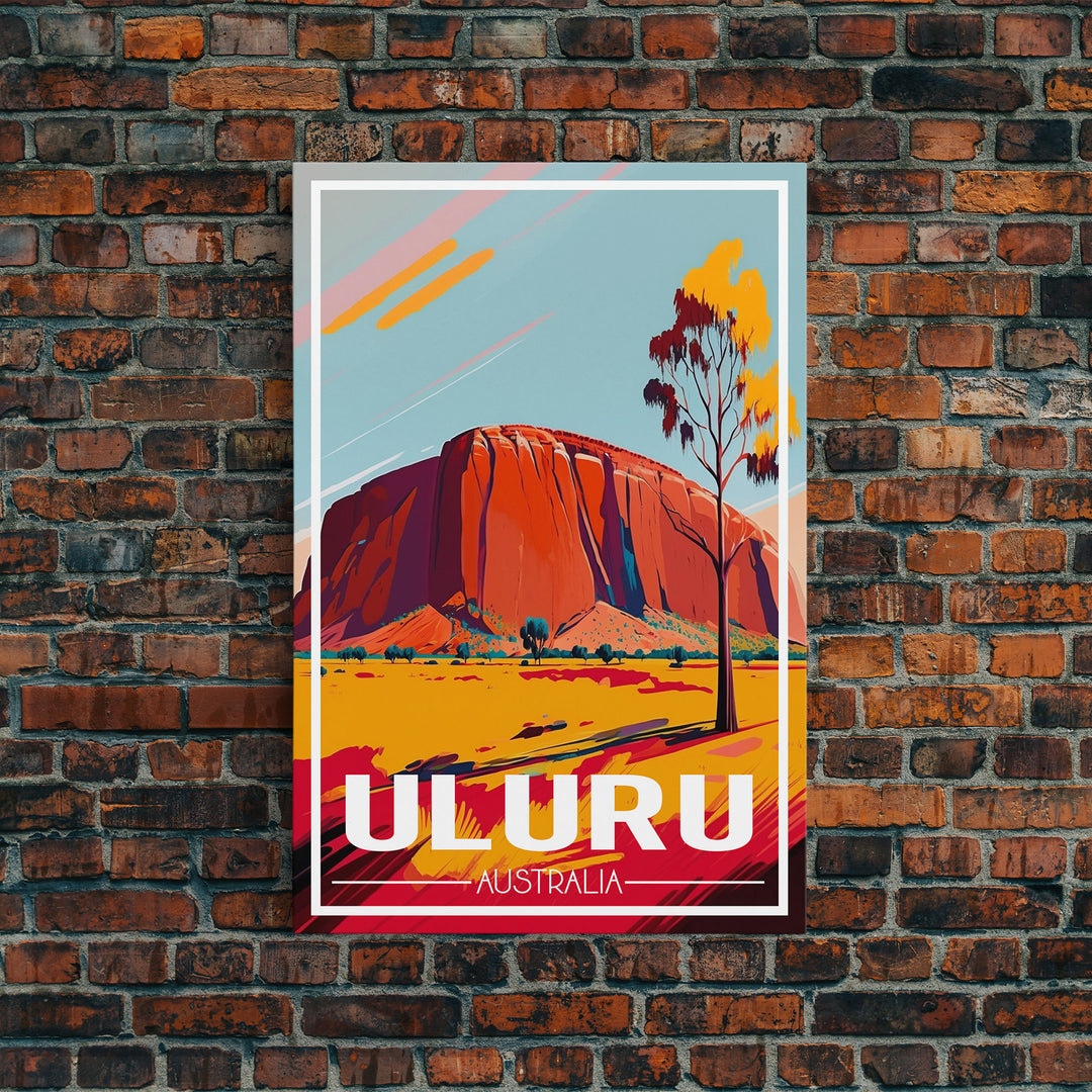 Uluru Wall Art, Red Centre, Australia Poster, Australia Wall Print, Travel Wall Print, Travel Poster, Travel Wall Art, Canvas Wall Print