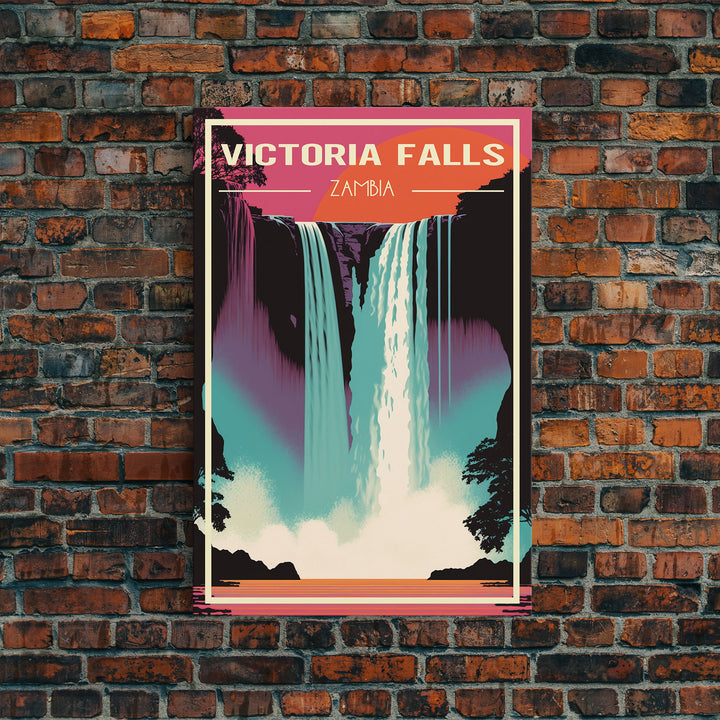 Victoria Falls Wall Art, Zambia Poster, Africa Wall Print, Waterfalls, Travel Wall Print, Travel Poster, Travel Wall Art, Canvas Wall Print