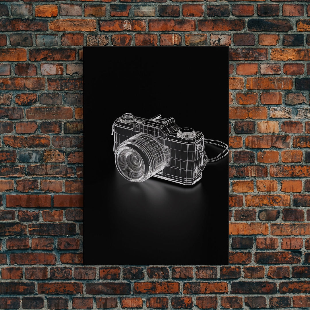 Camera Wall Art, Photography Art, Craft Room Wall Decor, Minimalist Print, Wall Decor, Canvas Print, Wall Art, Framed Canvas