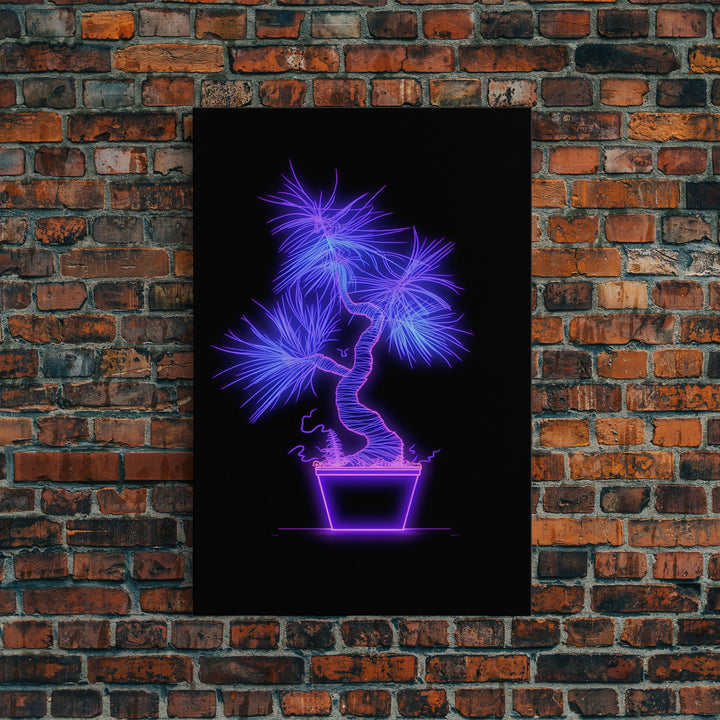 Violet Tropical Plant Wall Art, Potted Plant Wall Decor. Nature Art, Minimalist Print, Wall Decor, Canvas Print, Wall Art, Framed Canvas