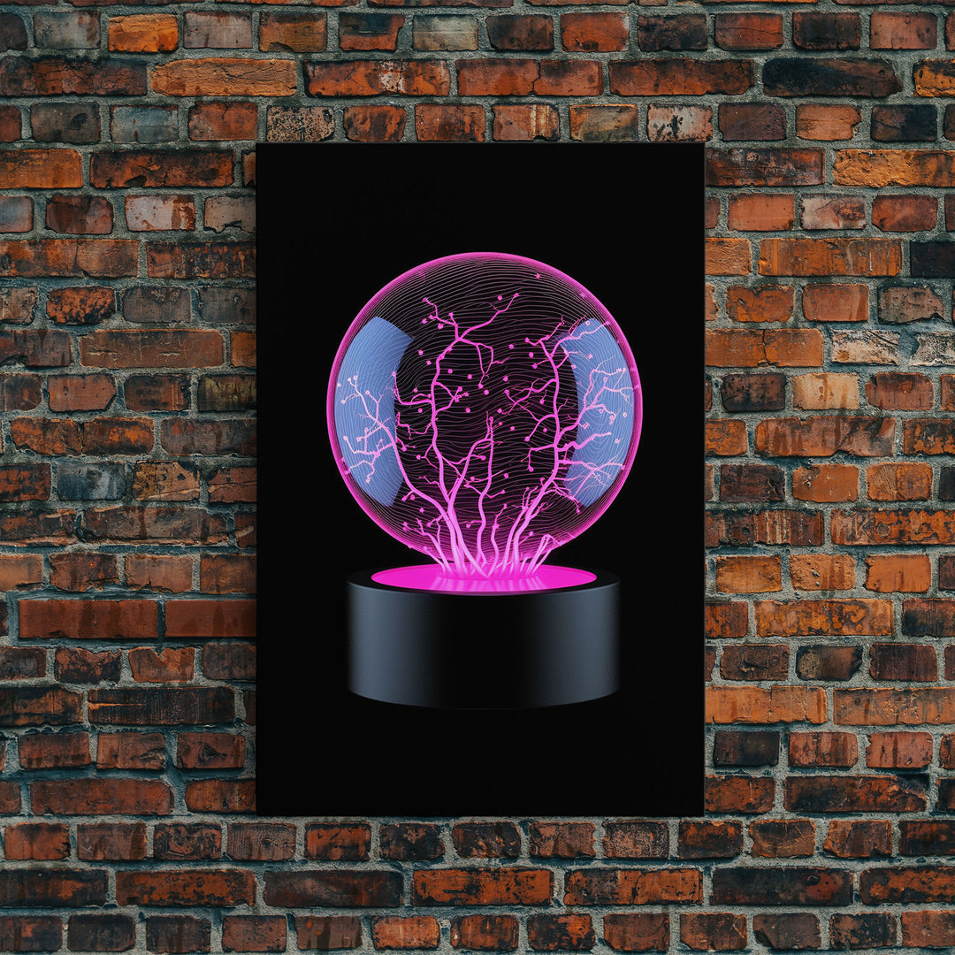 Plasma Ball Wall Decor, Science Art Print, Nerd Art, Geek Art Print, Minimalist Print, Wall Decor, Canvas Print, Wall Art, Framed Canvas