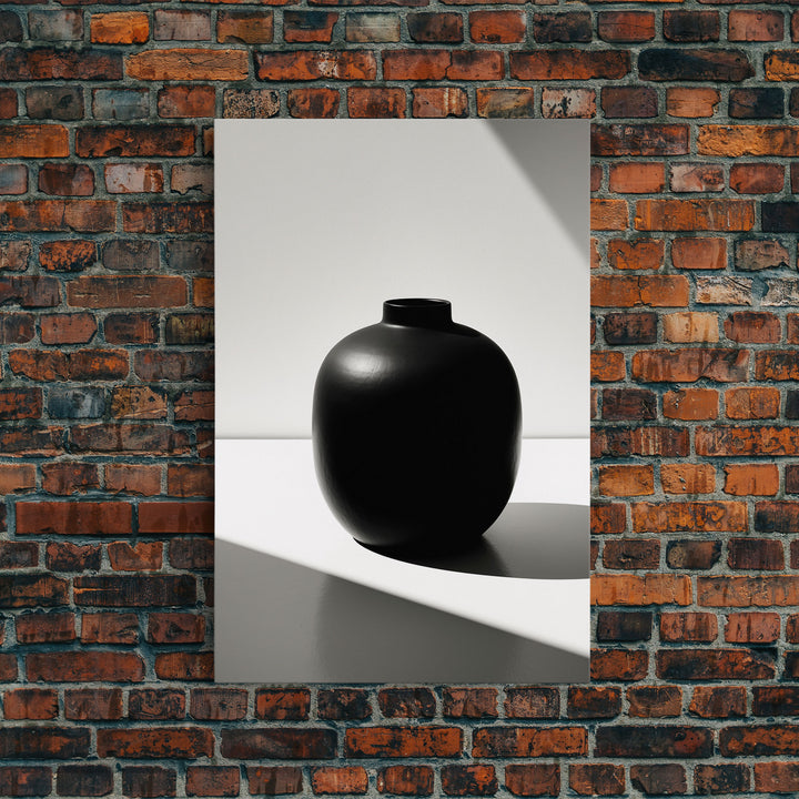 Jar Wall Art, High Contrast Art, Vase, Black And White Print, Minimalist Print. Wall Decor, Canvas Art, Wall Art, Framed Canvas Wall Art