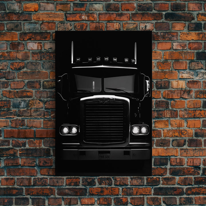 Semi Truck Wall Art, Big Rig Print, Black And White Print, Minimalist Print. Wall Decor, Canvas Art, Wall Art, Framed Canvas Wall Art