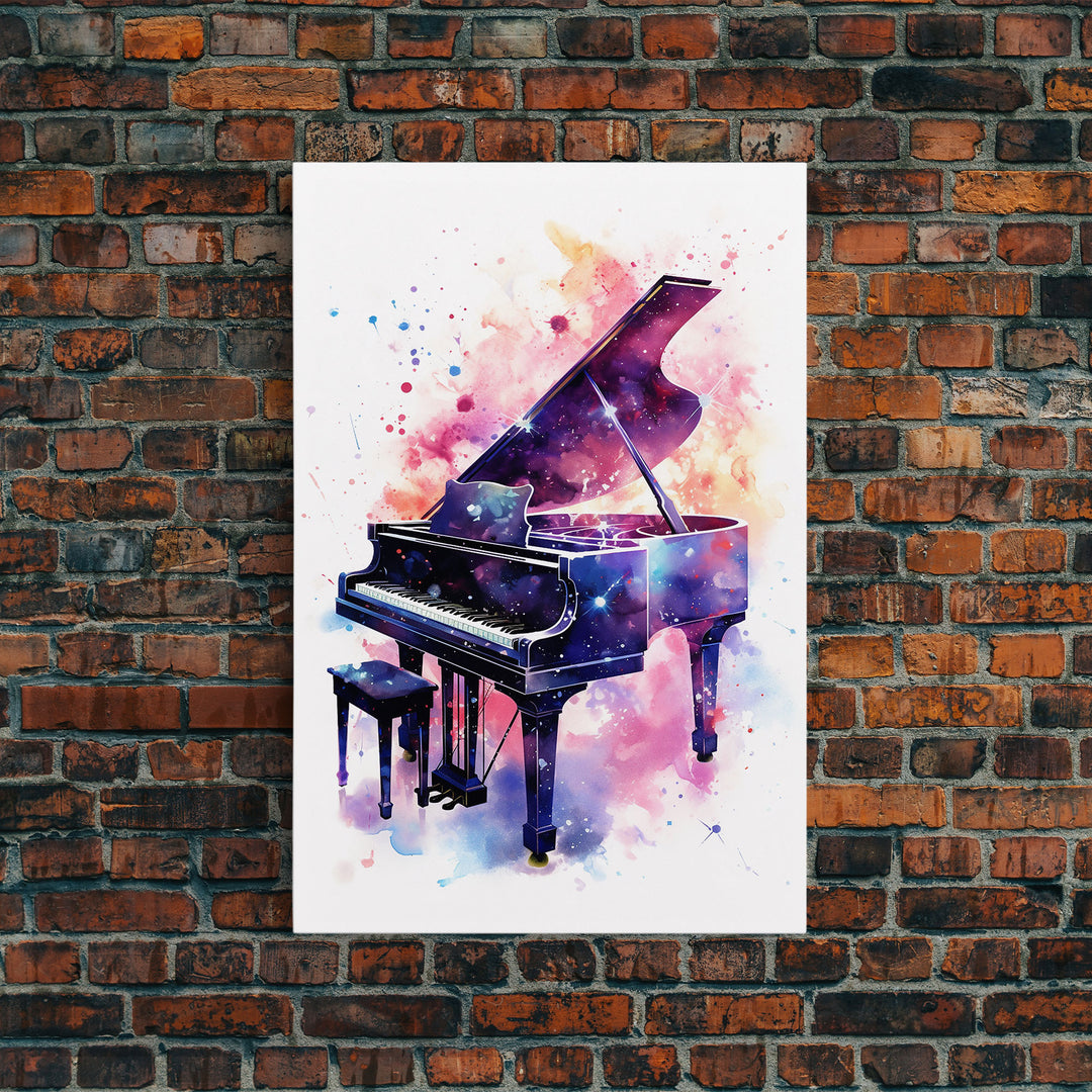 Grand Piano Wall Art, Musical Instrument Print, Studio Art, Framed Canvas Print, Piano Art, Baby Grand Piano