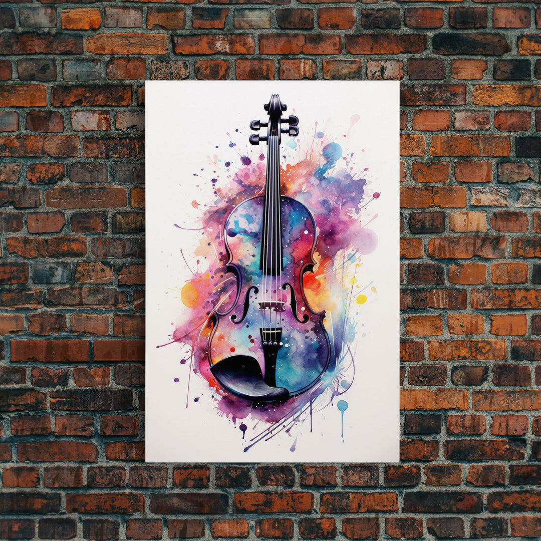 Violin Wall Art, Framed Canvas Print, Violin, Violin Art, Music Studio Decor, Instrument Print, Stringed Instruments