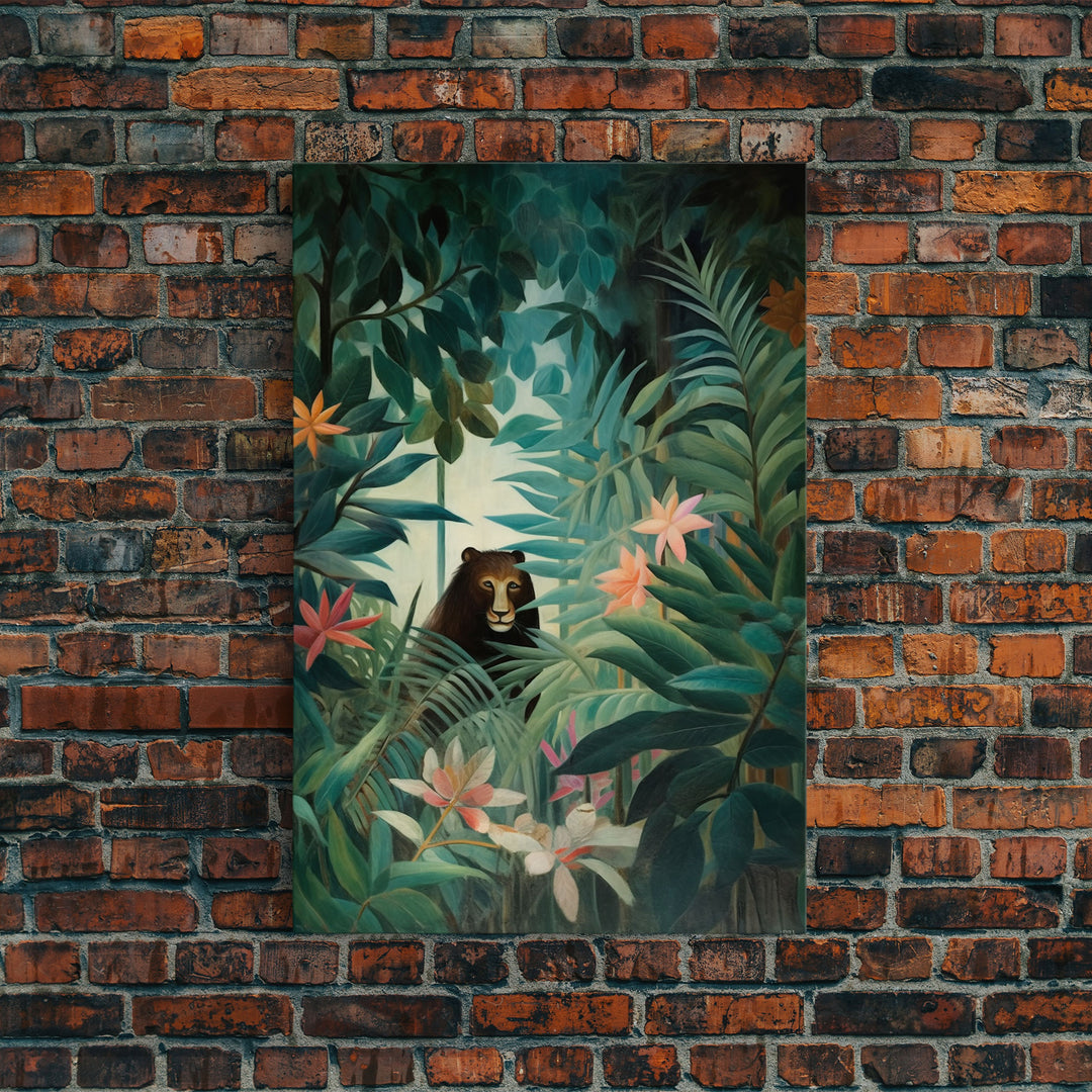 Tropical Botanical Wall Art, Framed Canvas Print or Poster Art, Maximalist Art, Jungle Print, Africa Art, Emerald Green Living Room Decor