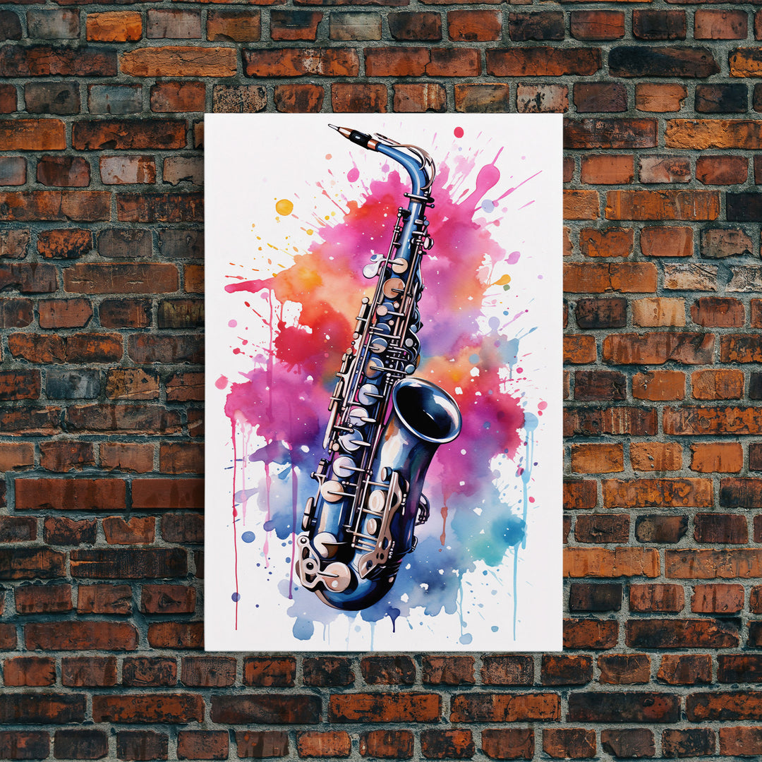 Alto Clarinet Wall Art, Musician Gift, Framed Canvas Print, Clarinet Print, Musical Instrument Art, Gift For Musician, Graffiti Music Art