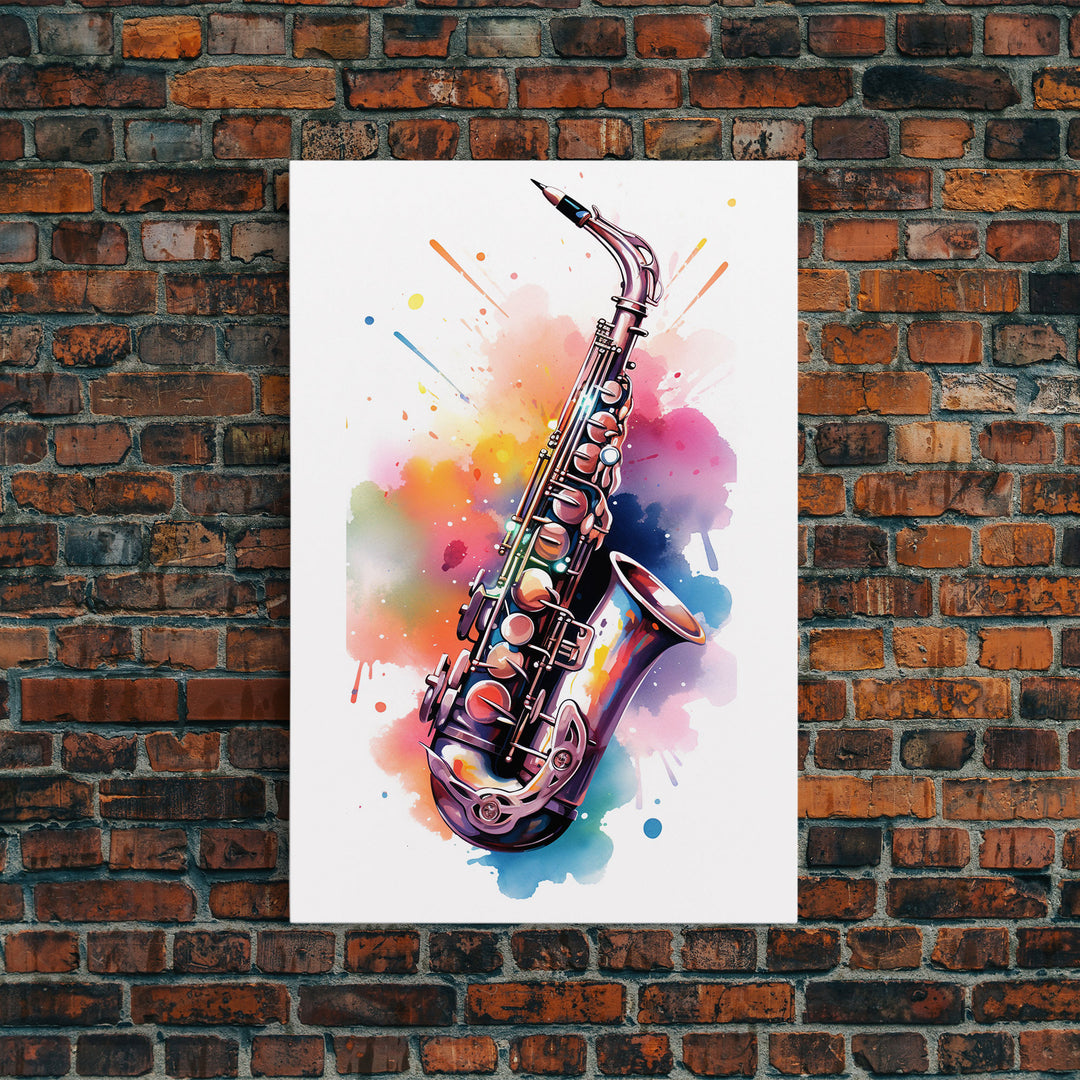 Alto Clarinet Wall Art, Musician Gift, Framed Canvas Print, Clarinet Print, Musical Instrument Art, Gift For Musician, Graffiti Music Art