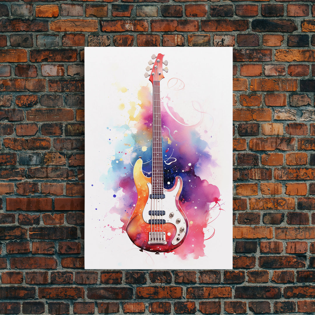 Electric Guitar Wall Art, Rock N Roll Decor, Graffiti Art, Splatter Art, Musician Gift Custom Guitar Art