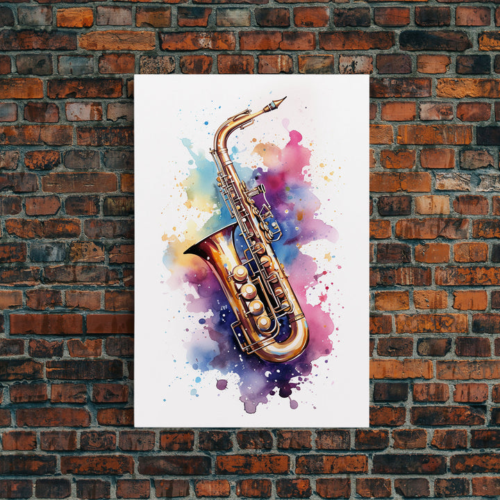 Bassett Horn Wall Art, Brass Instruments, Framed Canvas Print, Marching Band Gift, Musician Gift, Graduation Gift, Music Poster