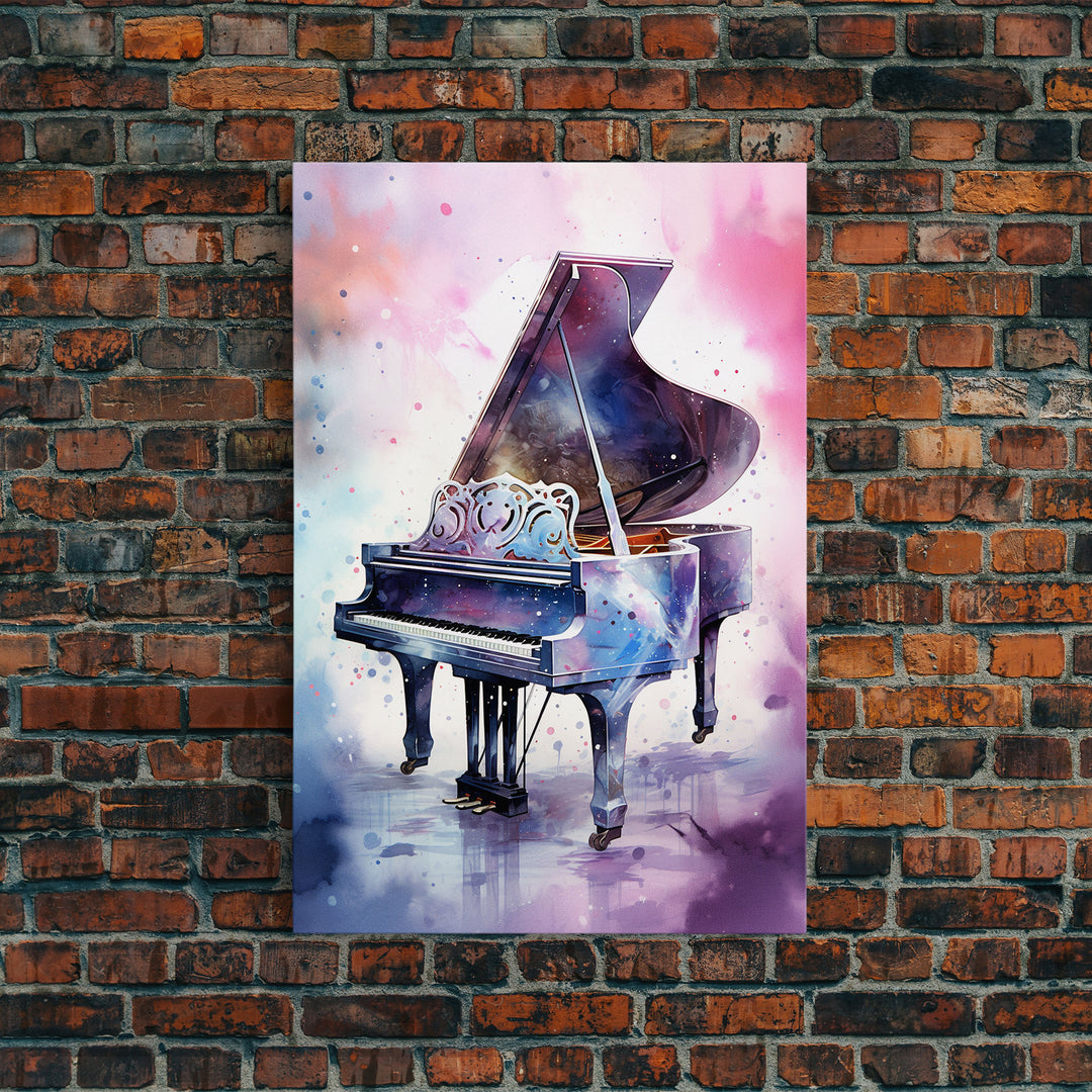 Grand Piano Wall Art, Musical Instrument Print, Studio Art, Framed Canvas Print, Piano Art, Baby Grand Piano