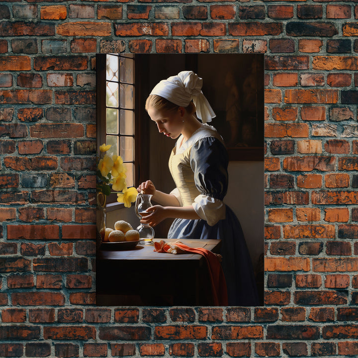 Baroque Art, Vermeer, Inspiration Art, Medieval Wall Art, Dutch Art, Canvas Print, Wall Art, Vertical Art, Country Home Art, Kitchen Prints