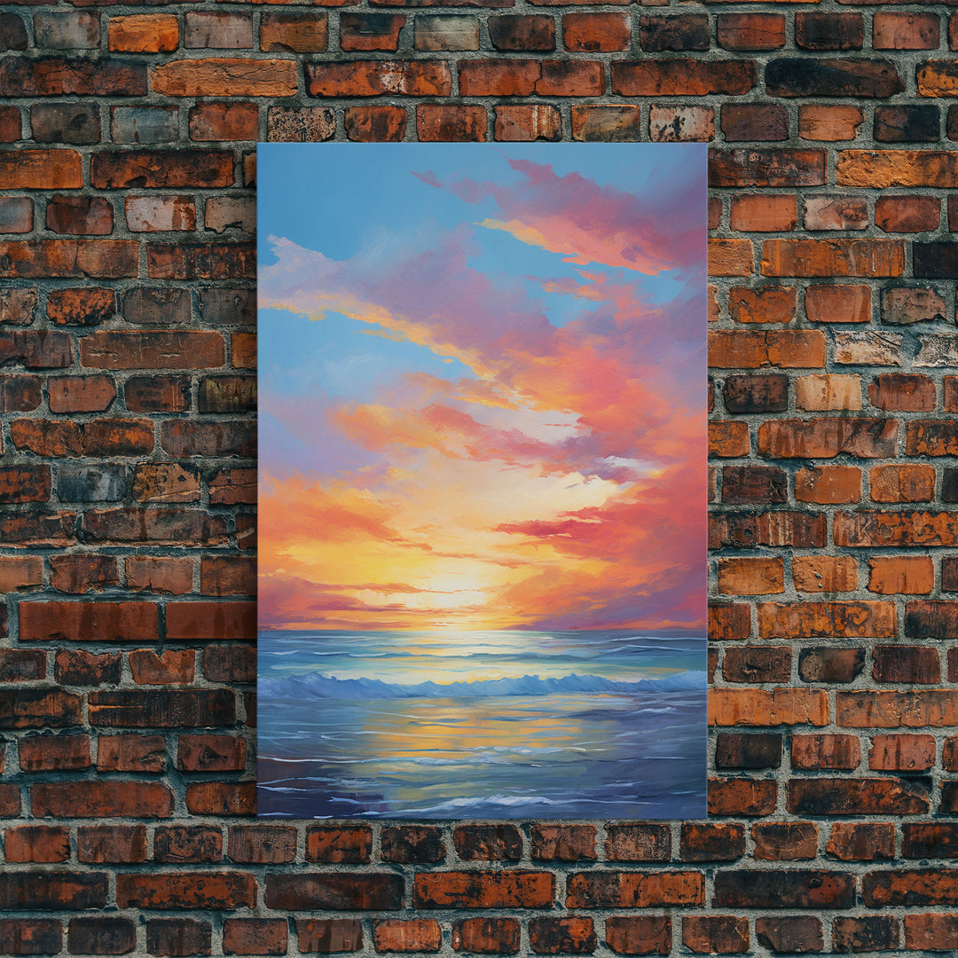 Ocean Wall Art, Seascape Print, Sunset Wall Print, Canvas Print, Wall Art, Vertical Art, Gift For The Home, Beach House Wall Decor, Office