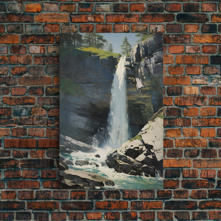 Waterfalls Wall Art, Nature Art Print, Landscape Print, Canvas Print, Wall Art, Vertical Print, Travel Print, Teacher Gift, Farmhouse Art