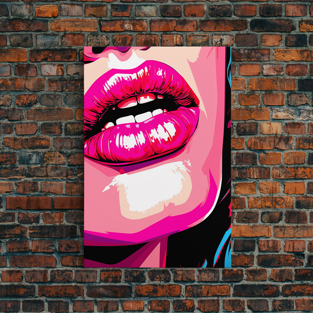 Pop Art Canvas, Girly Wall Art, Make Up Wall Art, Comic Pop Art, Canvas Print, Wall Art, Vertical Print, Modern Pop Art, Teen Girl Room Art