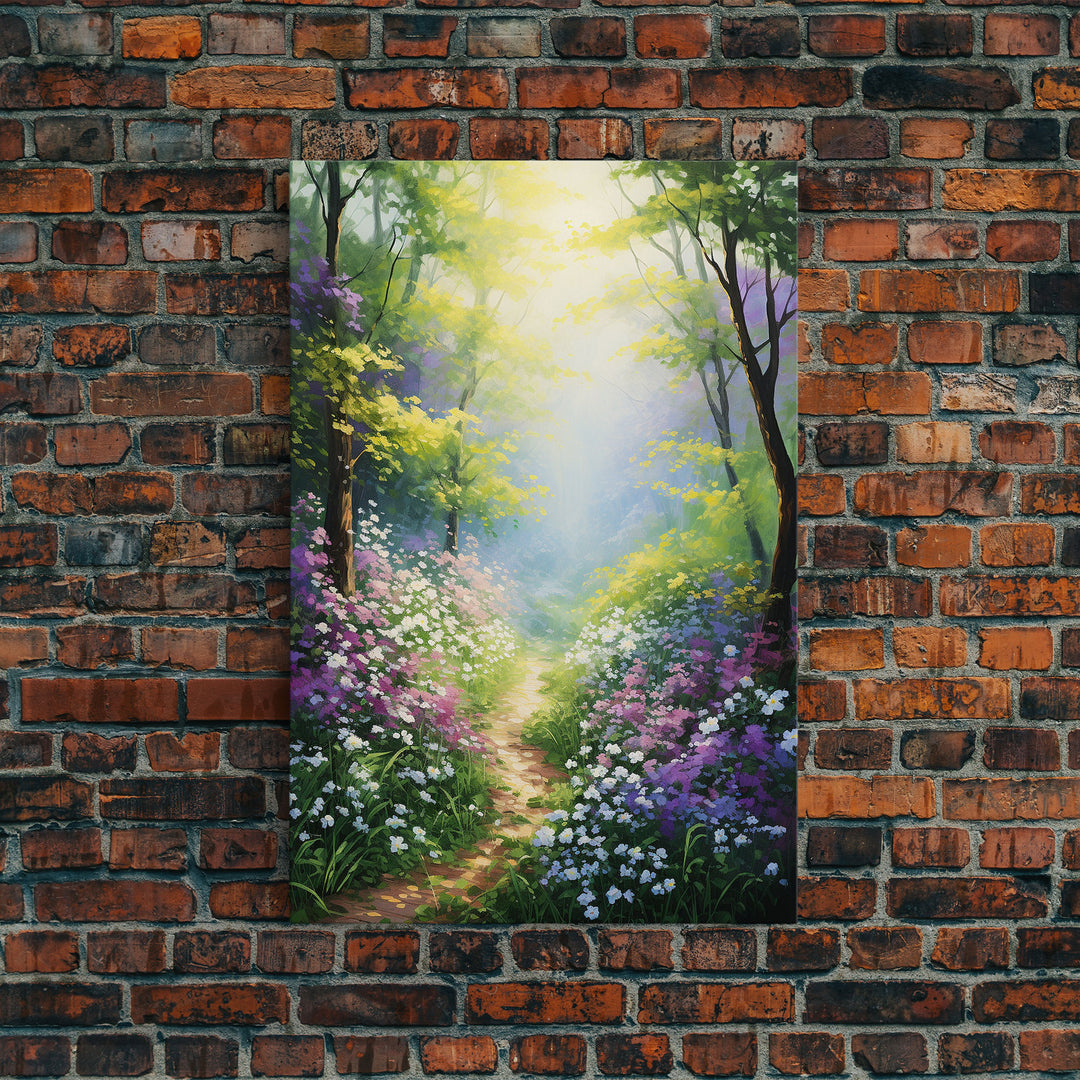 Wildflower Meadow, Flower Art, Colorful Flower Art, Canvas Print, Wall Art, Vertical Print, Wildflower Print, Teacher Gift, Home Office Art