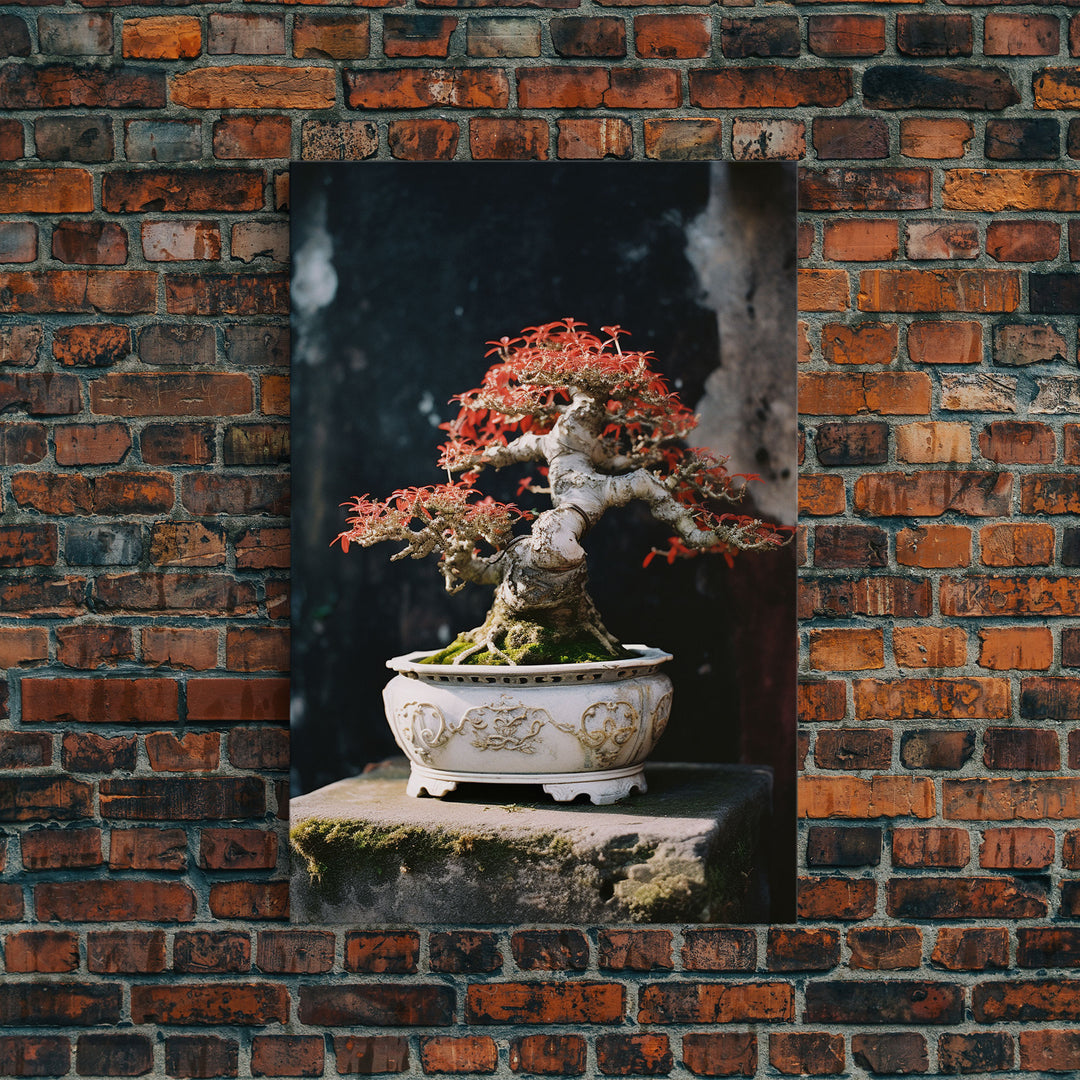 Bonsai Wall Art, Japanese Wall Print,  Asian Art, Canvas Print, Wall Art, Vertical Print, Travel Print, Client Gift, College Dorm Decor