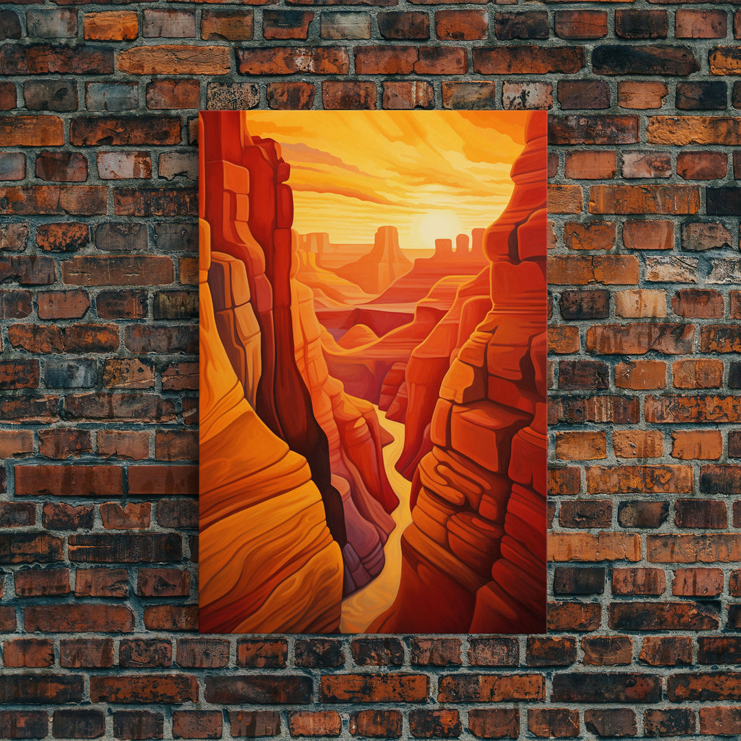 Canyon Wall Art, Sunset Wall Print, Landscape Print, Canvas Print, Wall Art, Vertical Art, Friendship Gift, Above Bed Art, Camper Wall Decor