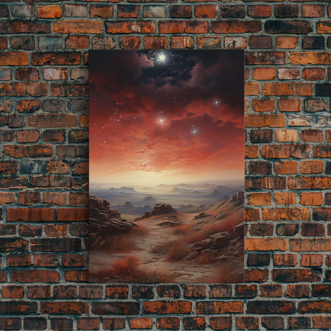 Sci Fi Wall Art, Fantasy Artwork, Space Wall Art, Tiny House Decor, Canvas Print, Wall Art, Vertical Art, Moving Gift, Game Room Decor