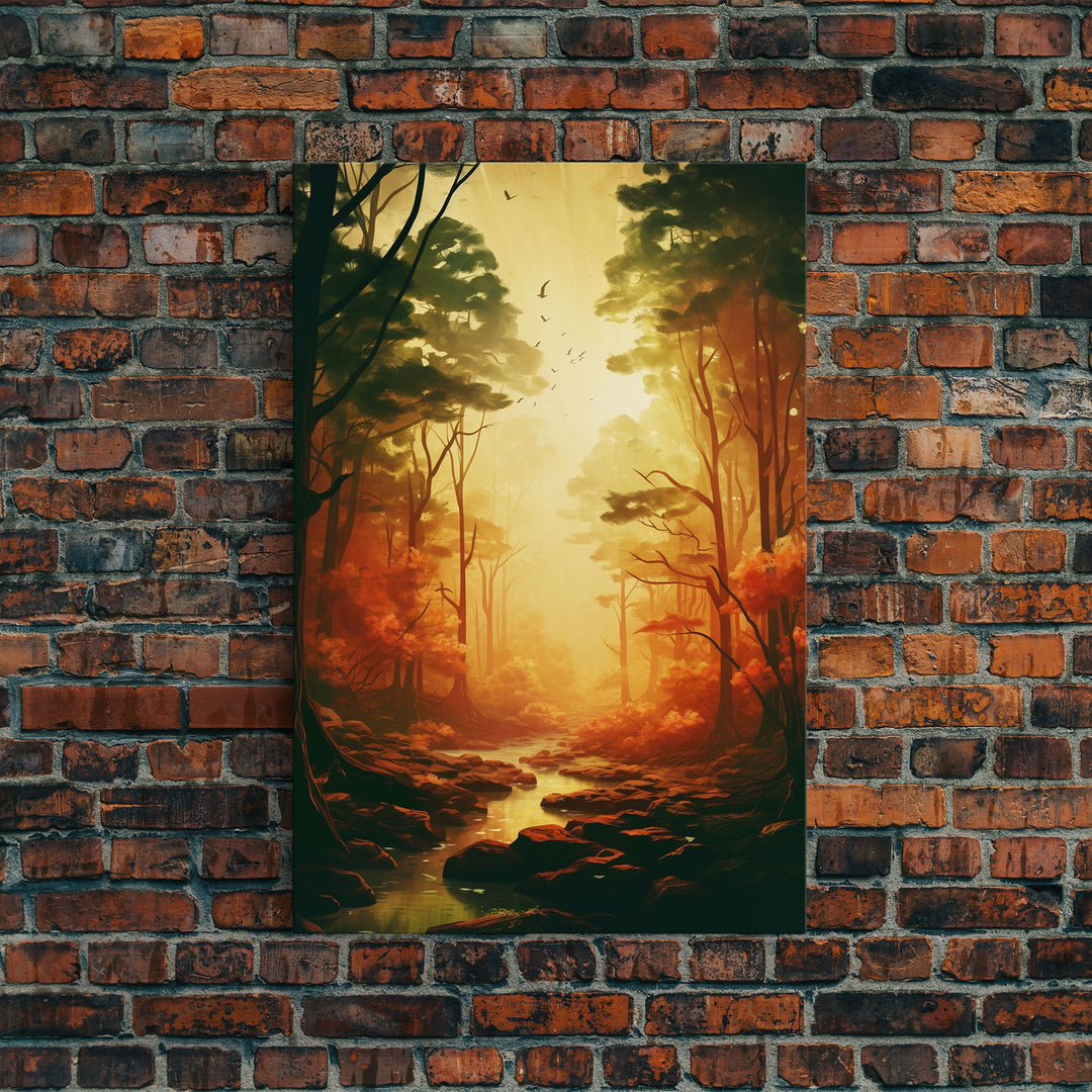 Forest Wall Art, Trees Art Print, Sunset Print, Canvas Print, Wall Art, Vertical Art, Nature Lover Gift, Camper Wall Decor, Country Wall Art