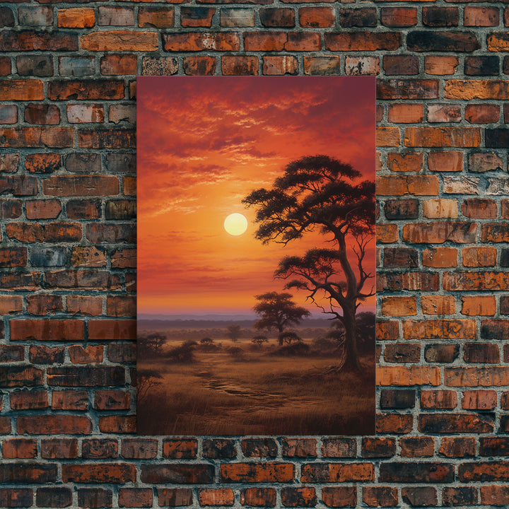 African Wall Art, Savannah Wall Art, Canvas Print, Wall Art, Vertical Art, Landscape Print, Retirement Gifts, Apartment Wall Decor, RV Decor