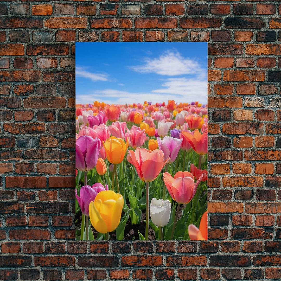 Tulip Print, Flower Wall Art, Vibrant Wall Art, Canvas Print, Wall Art, Vertical Art, Dining Room Prints, New Homeowner Gift, Ranch Decor