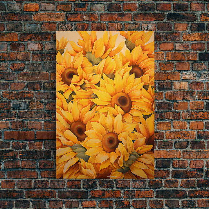 Sunflower Wall Art, Flower Wall Art, Sunflower Painting, Canvas Print, Wall Art, Vertical Art, Gift For Coworker, Bookshelf Decor, RV Decor