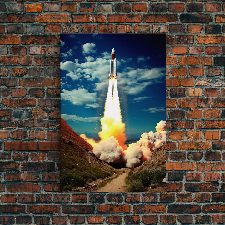 Space Rocket Wall Art, Space Art, Science Art Print, Spaceship Art, Canvas Print, Wall Art, Vertical Art, Unique Gift, Nerdy Home Decor