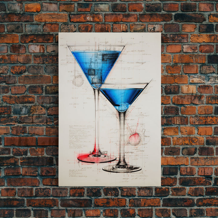 Cocktail Wall Art, Bar Cart Art, Alcohol Wall Art, Canvas Print, Wall Art, Vertical Art, Kitchen Wall Art, Best Friend Gifts, House Wall Art