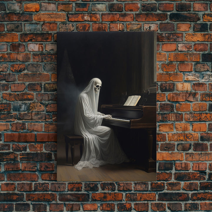 The Haunted Mansion, Spooky Ghost Playing A Piano, Gothic Victorian  Halloween Art, Halloween Decoration / Wall Art, Skeleton Art