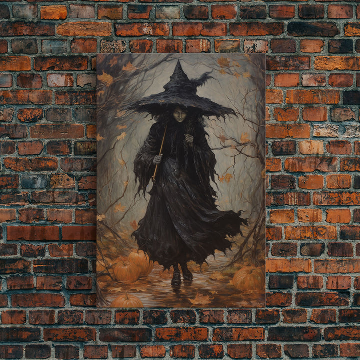 The Wicked Witch, Halloween Canvas Print, Framed Canvas, Unique Wall Art, Goth Art, Dark Academia, Witch Art, Witchcraft, Witch Decor