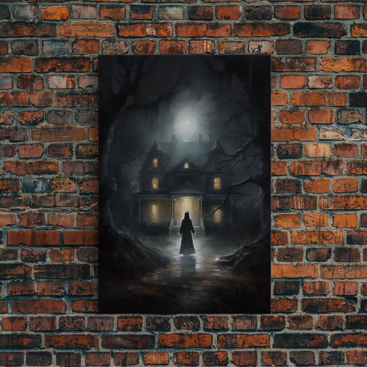 The Haunting, Goth Wall Art, Goth Art, Framed Canvas Print, Halloween Decor, Goth Art Print, Victorian Halloween Decoration