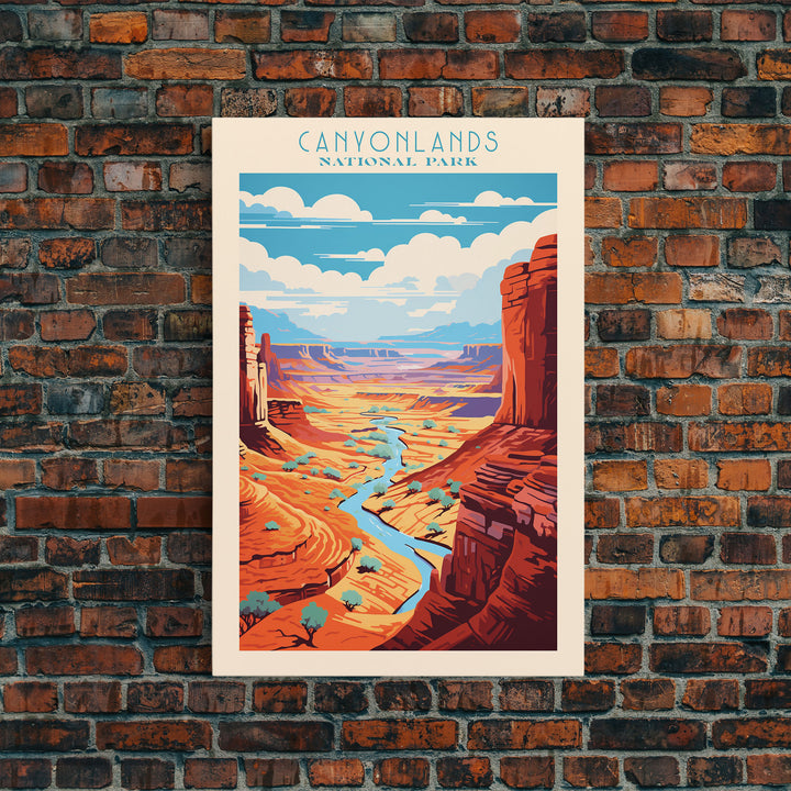 Canyonlands National Park Travel Poster Print, Canvas Print Wall Art, Utah Travel Art, Midcentury Modern Travel Decor