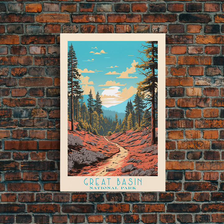 Grand Teton National Park Travel Poster Art, Canvas Print Wall Art, Nevada Travel Art, Midcentury Modern Travel Decor, MCM Wall Art