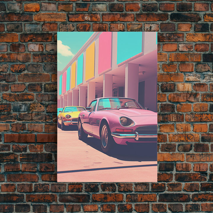 Classic Car Wall Art, Retro Art, Canvas Print, Wall Hanging, Portrait Art, Car Wall Art, Realtor Thank You, Apartment Wall Decor, Office Art