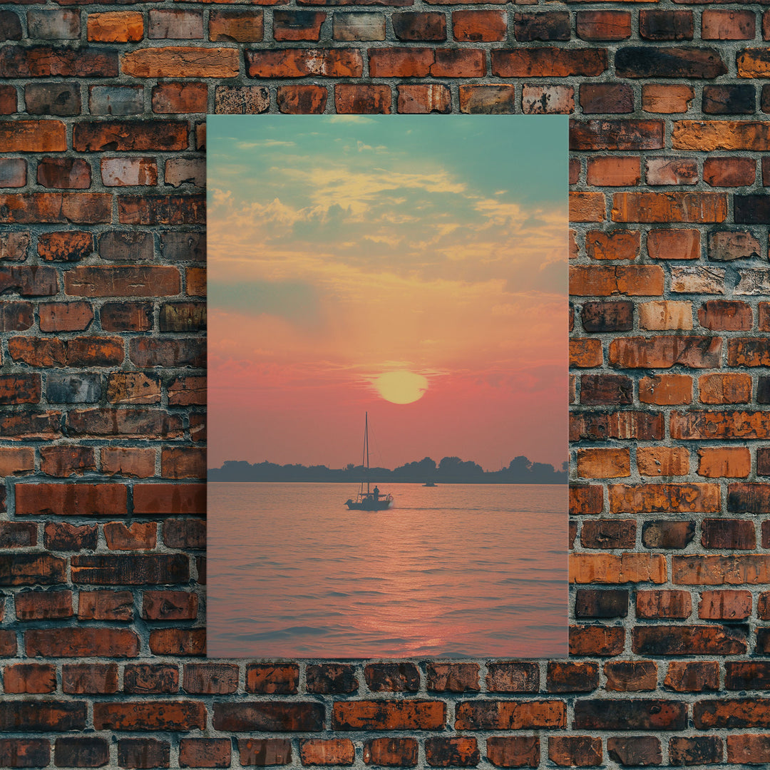 Ocean Wall Art, Sunset, Coastal Wall Art, Canvas Print, Wall Hanging, Portrait Art, Housewarming Gift, Family Home Decor, Living Room Prints