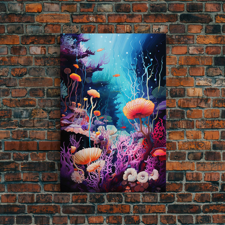 Under The Sea, Nautical Nursery Art, Ocean Wall Art, Canvas Print, Wall Hanging, Portrait Art, Playroom Art, Nursery Wall Art, Family Gift