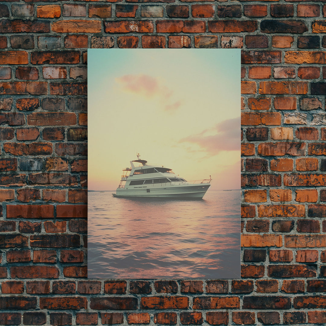 Yacht, Nautical Wall Decor, Canvas Print, Wall Hanging, Portrait Art, Ocean Wall Art, Coastal Wall Art, College Dorm Decor, Office Prints