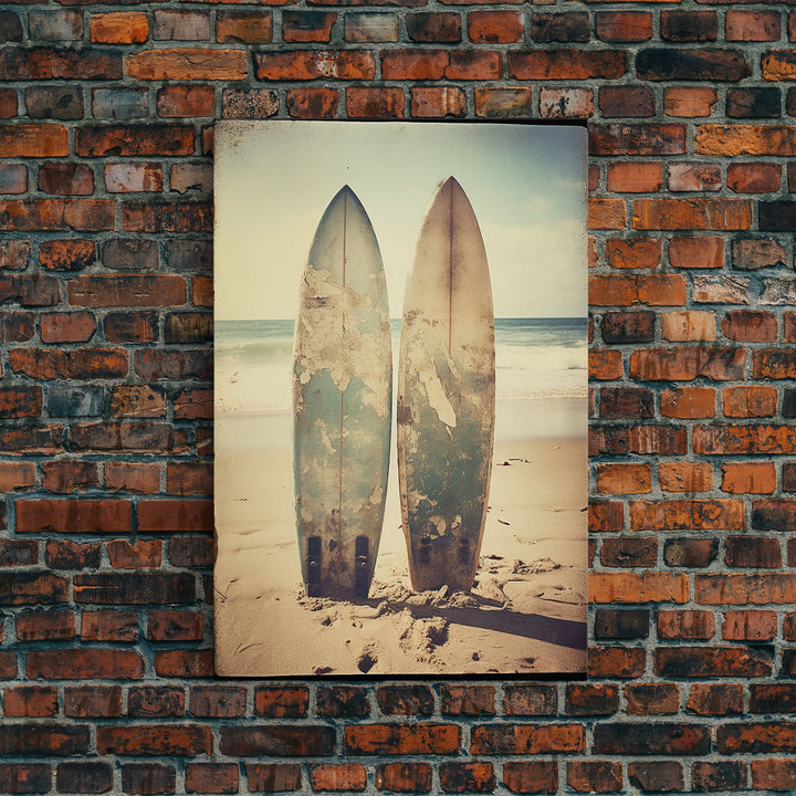 Surfboard Wall Art, Surf Decor, Beach Wall Art, Canvas Print, Wall Hanging, Portrait Art, Ocean Wall Art, Office Decor, Bedroom Prints