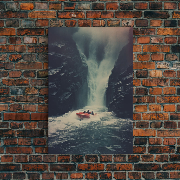 Waterfalls Wall Art, Boat Art, Adventure, Canvas Print, Wall Hanging, Portrait Art, Nature Wall Art, Living Room Prints, Housewarming Gift