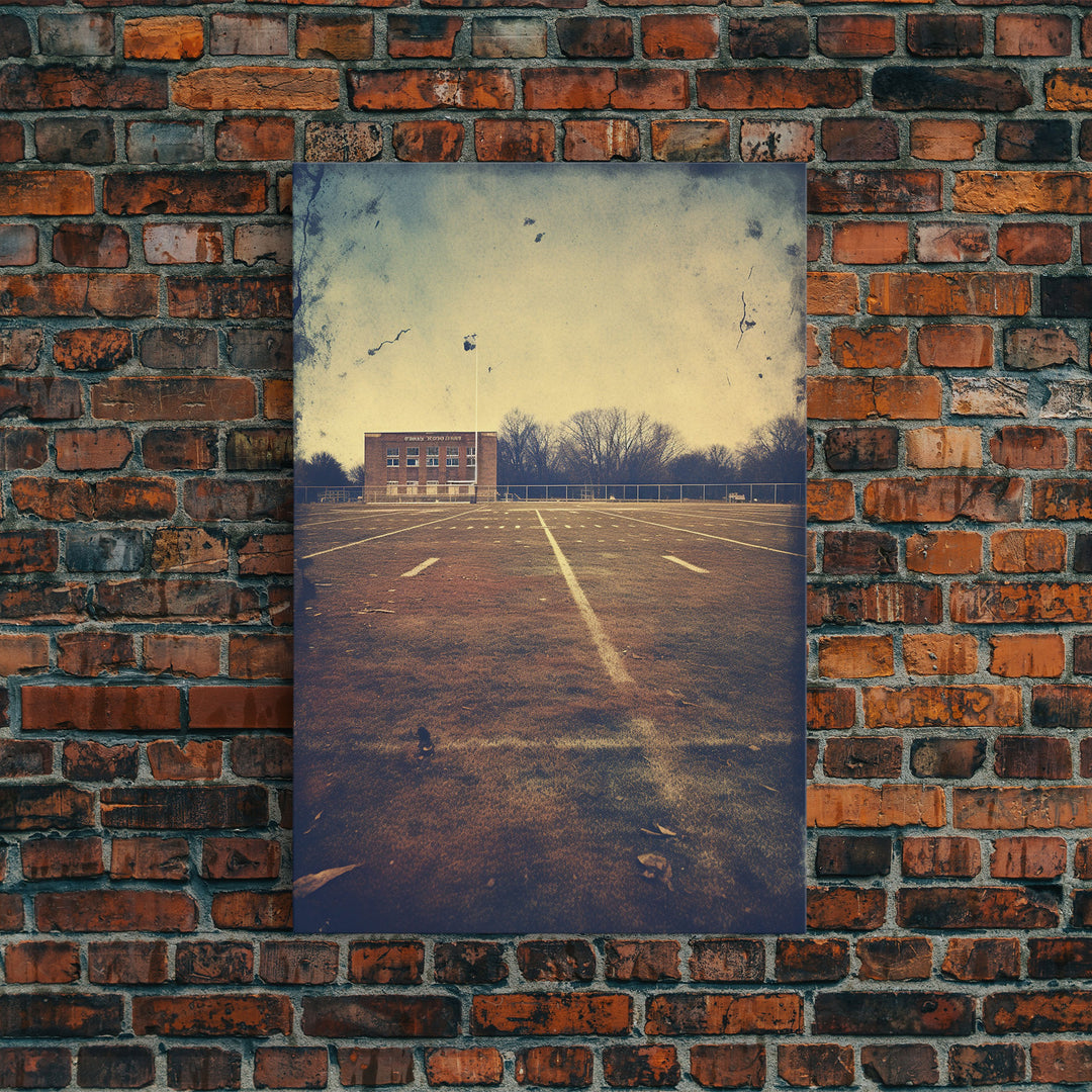 Football Field, Football Wall Art, Sports Wall Art, Canvas Print, Wall Hanging, Portrait Art, Man Cave Art, Teacher Gift, Apartment Wall Art