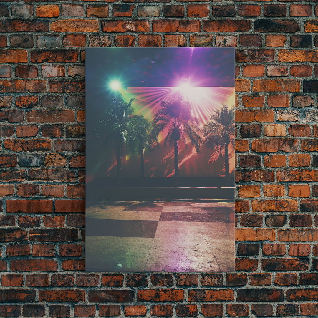 Palm Tree Wall Art, Lofi Wall Art, Modern Home Decor, Canvas Print, Wall Hanging, Portrait Art, Gift For Friend, Moody Wall Art, Room Decor