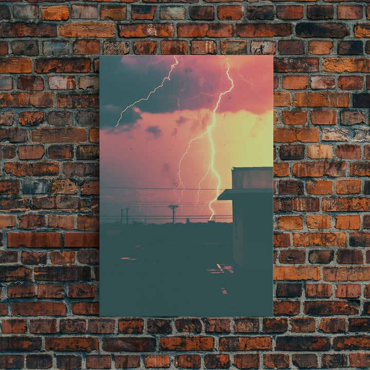 Lightning Bolt, Lightning, Weather Art, Canvas Print, Wall Hanging, Portrait Art, Gift For The Home, Living Room Wall Art, Office Wall Decor