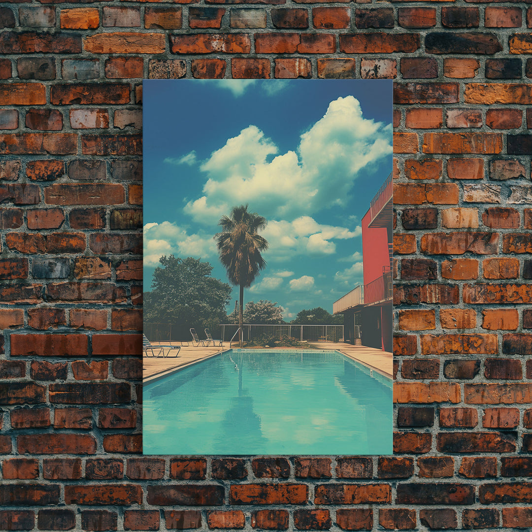 Los Angeles Pool, Retro Photography Print, Framed Canvas Art, Retro Decor, Retro Vibes