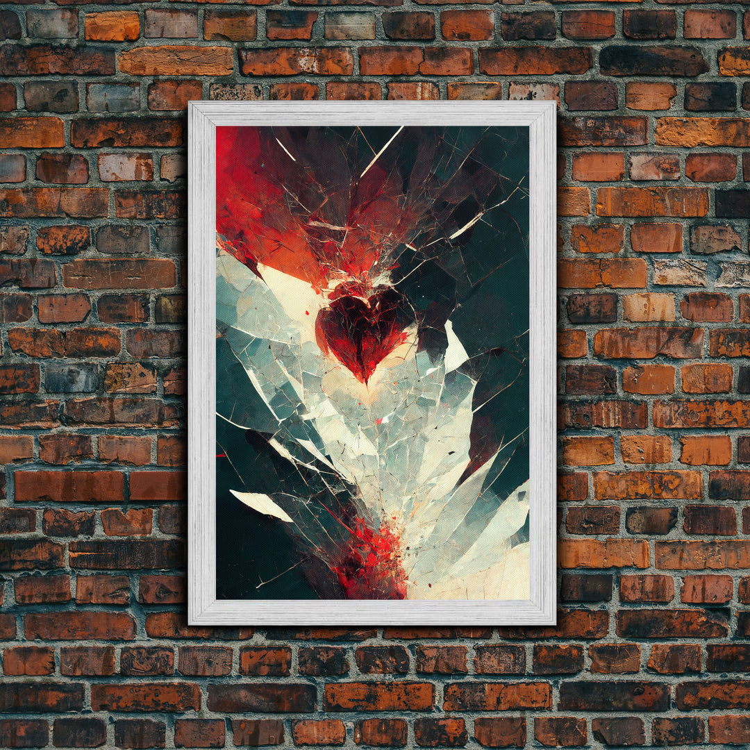 Anatomy of a Broken Heart, Framed Canvas Print, Ready To Hang Framed Wall Art, Living Room Wall Hanging