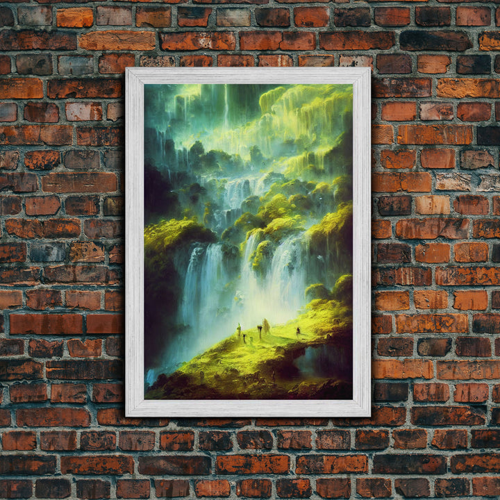 High Fantasy RPG concept art, Fantasy Landscape, Framed Canvas Print, Ready To Hang Framed Wall Art, Living Room Wall Decor