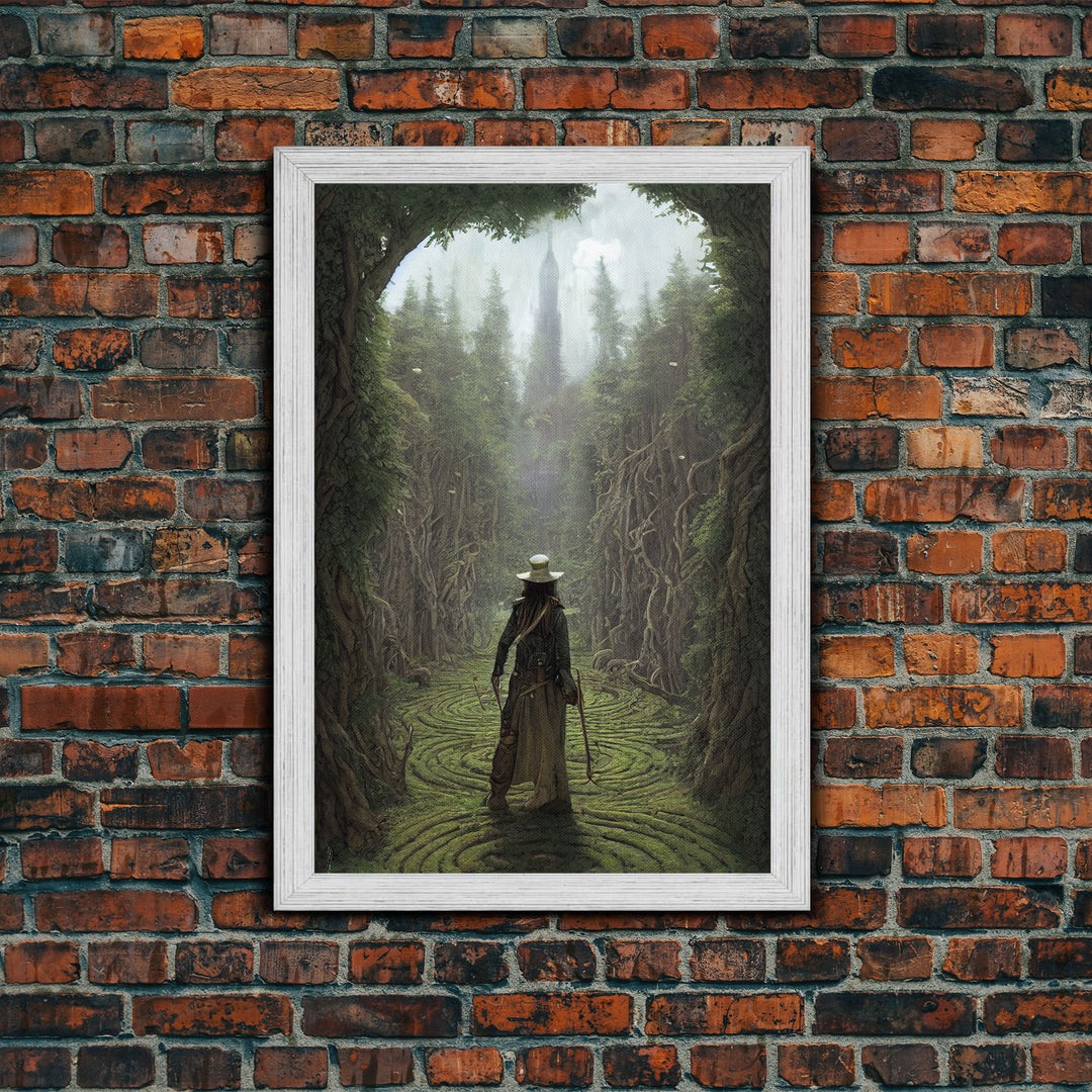 The Gardener, Floramancer Concept Art, Plantaemancer, Framed Canvas Print, Ready To Hang Framed Wall Art