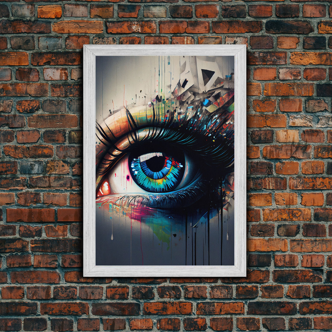 Vibrant Graffiti Eye Wall Art Canvas Print - Street Art Inspired Graphic Illustration Artwork