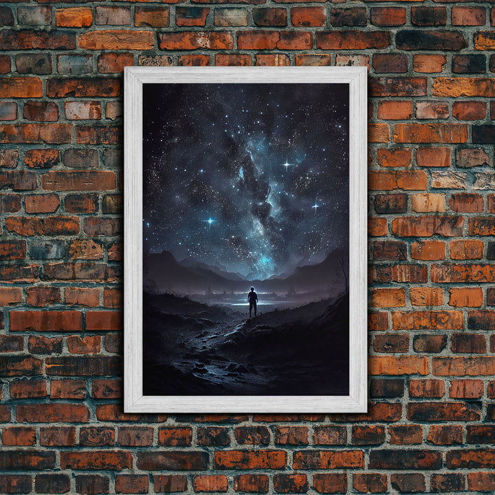 Wishing upon a star, constellation art, framed canvas print, framed wall art